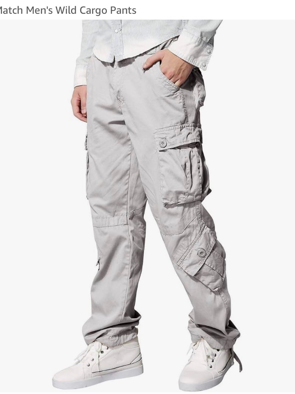 Men's Cargo Pants - Light Gray